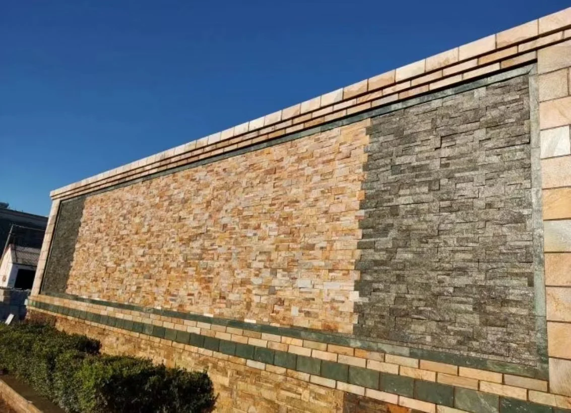 Decorative Wall Cladding Blue Rusty Quartz Slate Ledge Stone Cement Culture Stone Veneer - slate