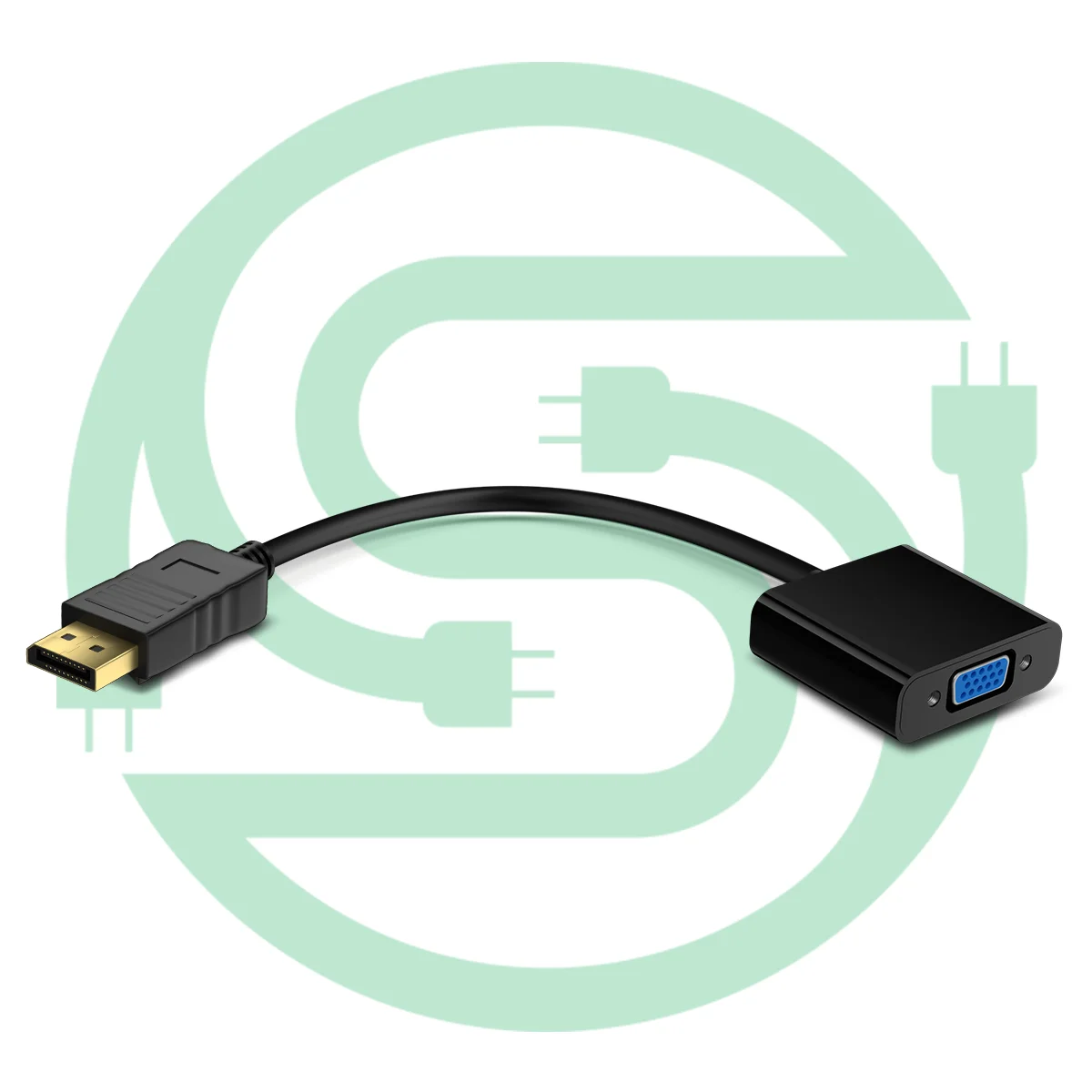 Adaptateur DisplayPort DP Vers VGA Plaqué Or - Full HD 1080p Pour PC Ordinateur Portable