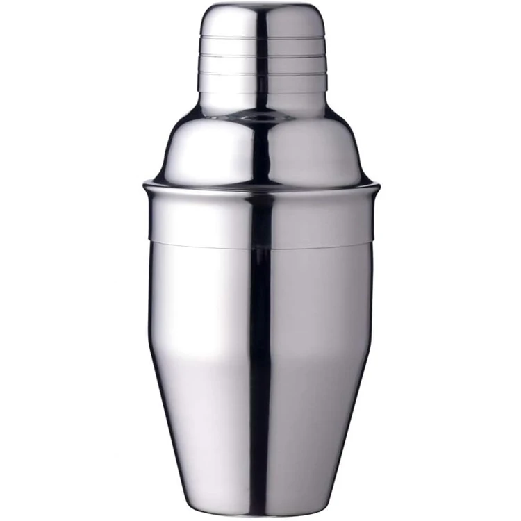 Stainless Steel Cocktail Shaker 8.4 oz 250 ML with Strainer and Lid Top Brushed Finish Reusable with Custom Logo
