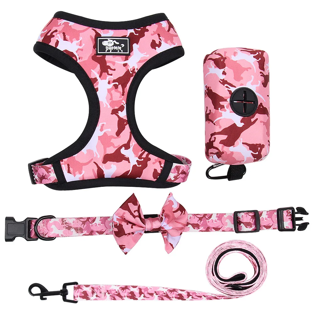 Wholesale OEM/ODM Dog Harness And Leash Custom Logo Pet Harness Set Dog Bow Tie Personalised supplier