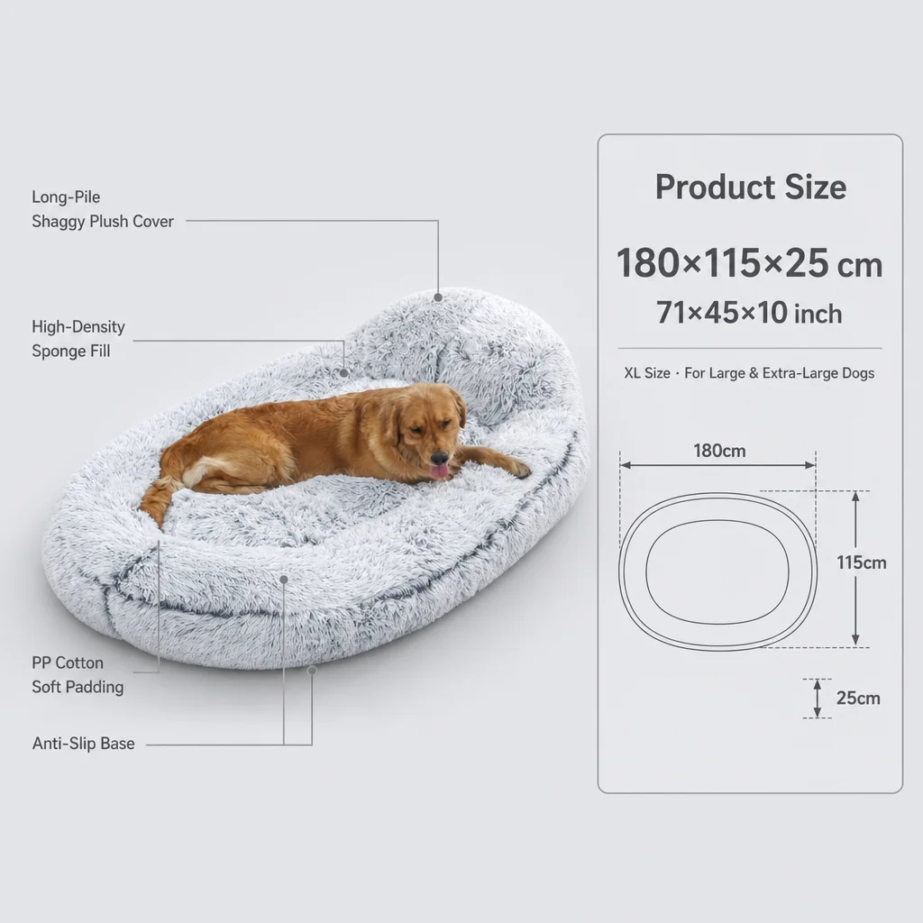 Fancie Giant Oval Dog Bed Long — Product details 4