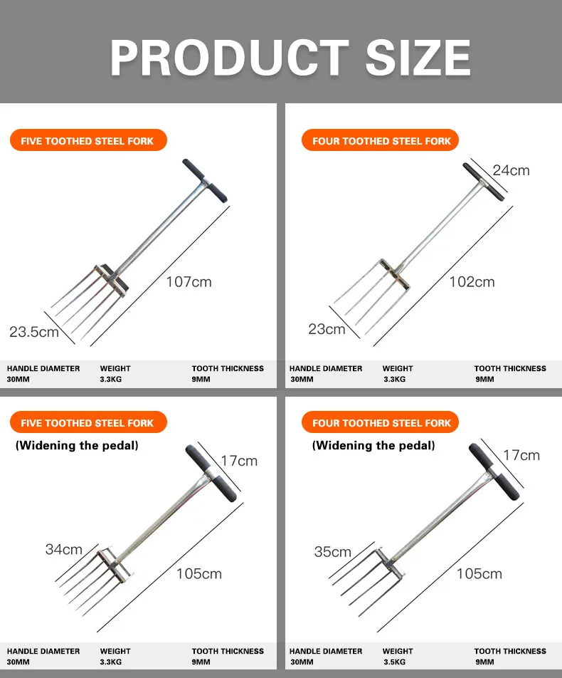 product high quality five teeth deep turning  compostable garden tools  agricultura steel fork-3