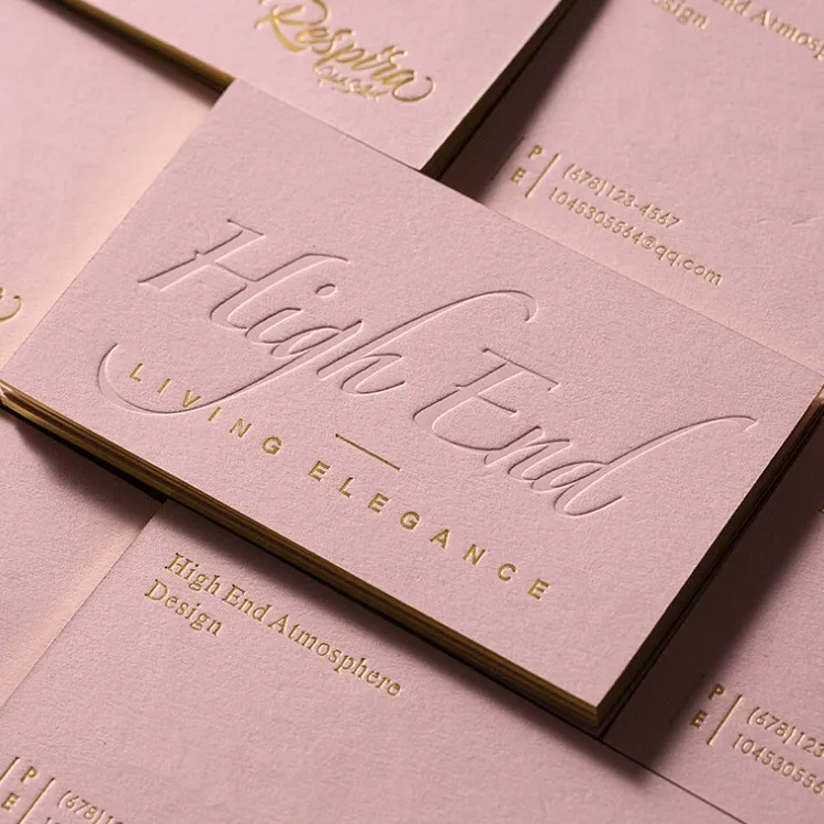 Изготовиттель нестандартных водонепроницаемый 600GSM бумага для художественной печати золотой фольги золотым тиснением с гравировкой для визитных карточек