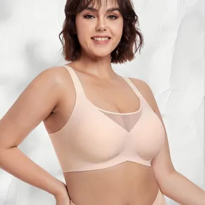 Gothic Rims-Free Underwear Anti-Sagging  for Large Breasts Small Size Mesh Women Jelly Seamless Bra