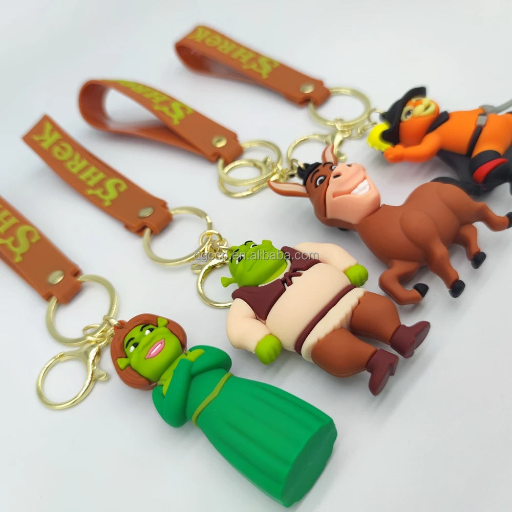 New Design Shrek 3D PVC Rubber Keychain Pendant - Cute Cartoon