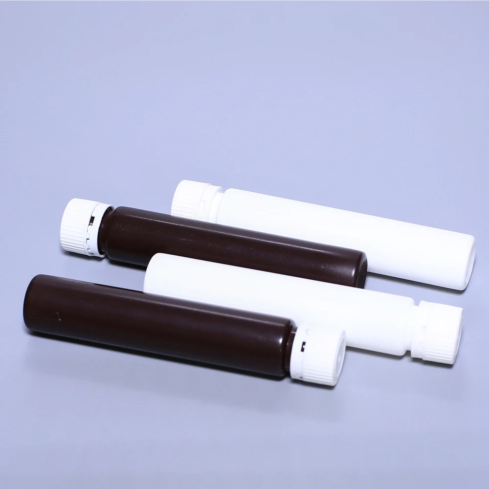 10ML 15ML 20ML 25ML 40ML Oral Liquid Tubular Bottle Avoid Light Security Caps Collagen PP PET Bottle Long Tube Plastic Bottle
