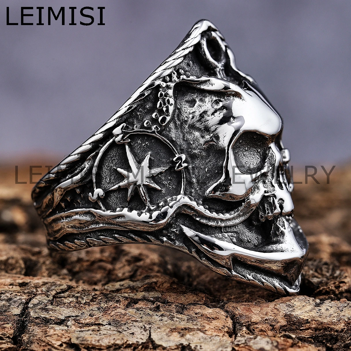 Mens Rings Gothic Biker Rings Mens Stainless Steel Gothic Punk