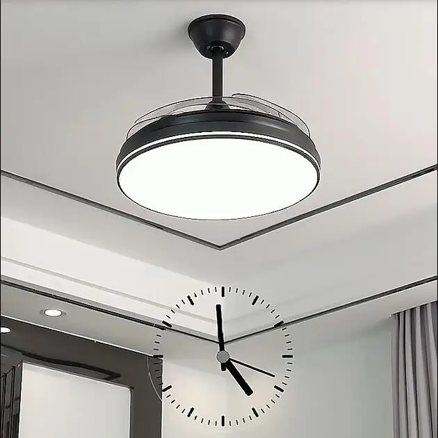 Modern Ceiling Fan With Led Light Remote Control Hidden Blades Electric Led Ceiling Fans With Light