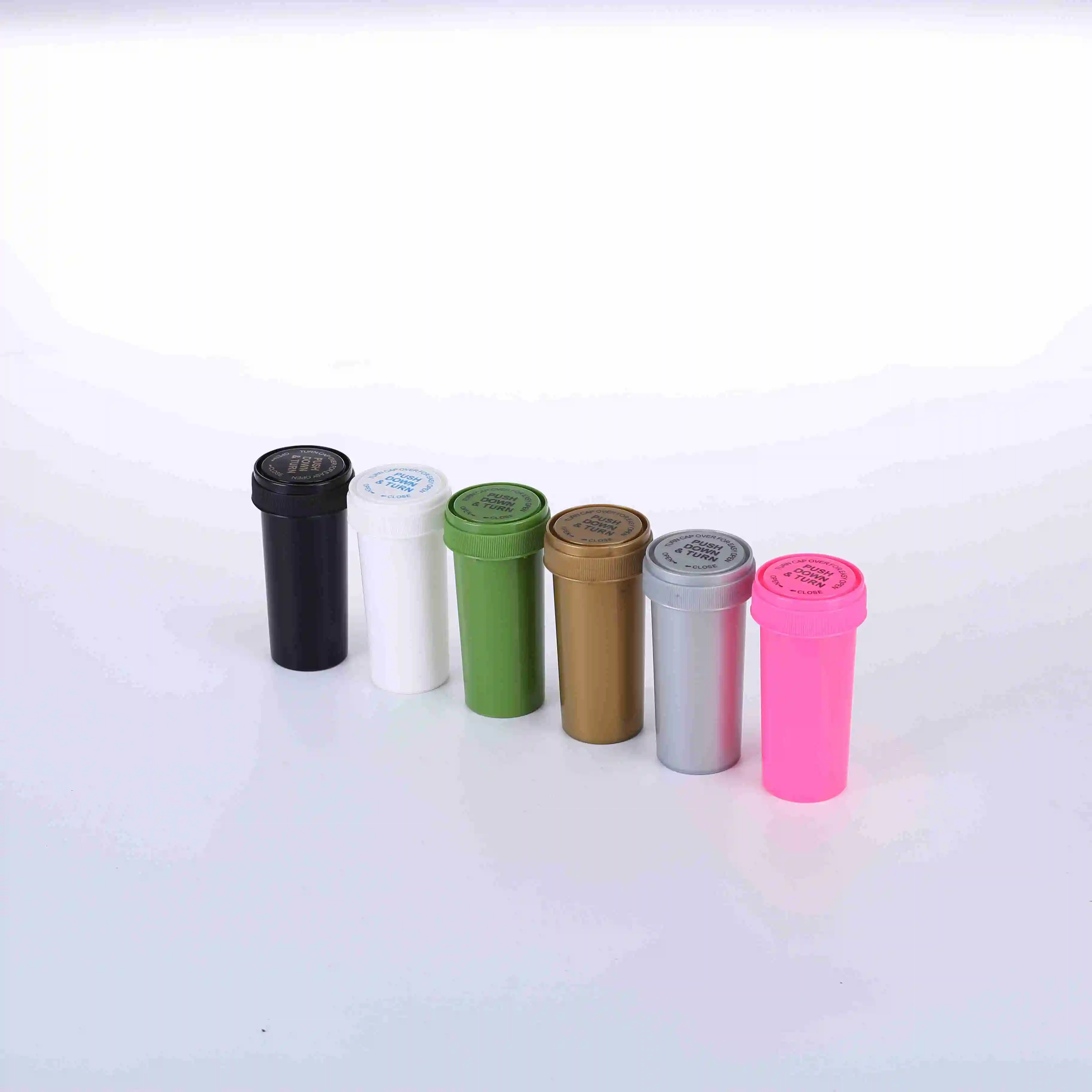 30ml 50ml 60ml 80ml 120ml 160ml 240ml Plastic Reversible Pharmacy Vials Pill Bottle Child Proof Holder Smell Proof Container