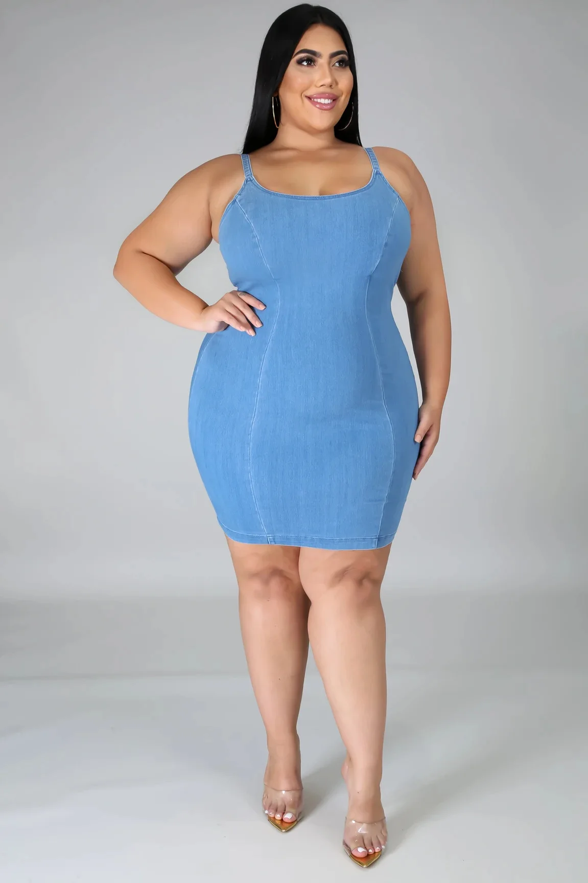 Fashion Korean Plus Size Denim Dress For Women Summer Dress 2020