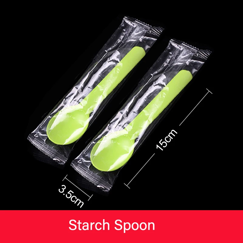 Disposable ice cream spoon ,long handle yogurt spoon ,thickened corn starch spoon manufacture