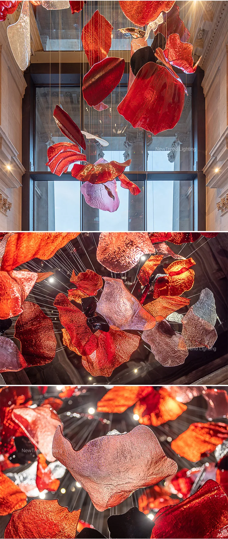 cpl 319 indoor decoration bespoke chandelier villa hall hotel lobby staircase glass led pendant light  -2