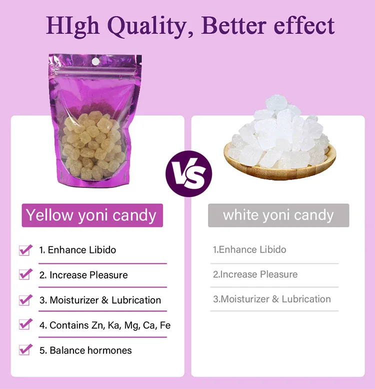 Chinaherbs Private Label GMP Yoni Sugar Honey Flavored Increase Female Pleasure Vagina Sweetener Yoni Candy Lumps