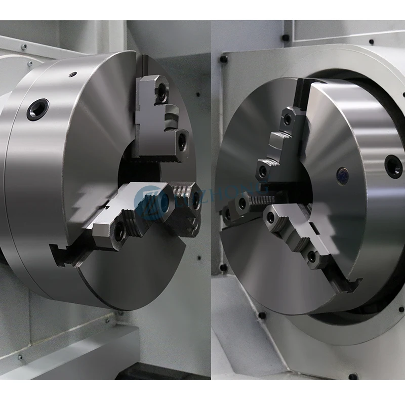 China QK1313 Torno CNC Pipe Threading Lathe 130mm Spindle Hole Double Chuck Horizontal Heavy Duty Single Spindle GSK Control