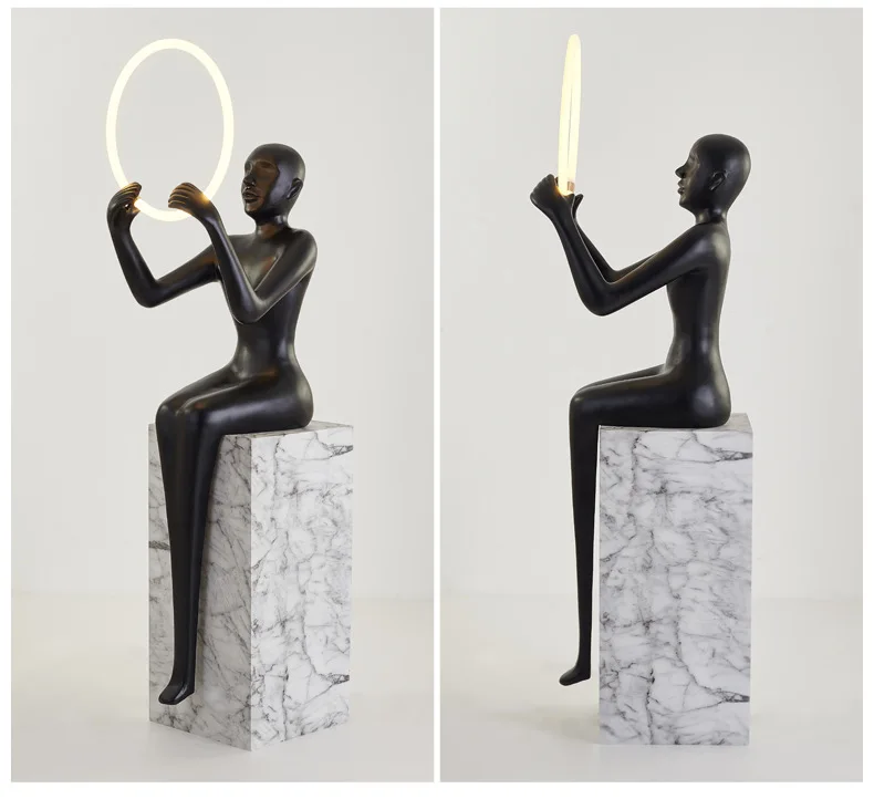 Nordic Postmodern Humanoid Vertical Abstract Sculpture Floor Lamp Sales Office Hotel Lobby Art Decoration Decoration