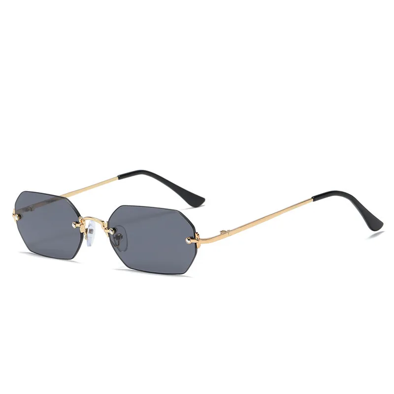 Fullgren Trendy Oversized Square Rimless Sunglasses for Women Men UV400  Metal Sun Glasses