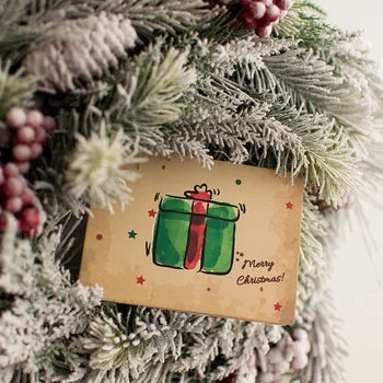 Customized Retro Christmas Card Set Simple Fresh Small Greeting Card Printing for Business Christmas Eve Paper Paperboard