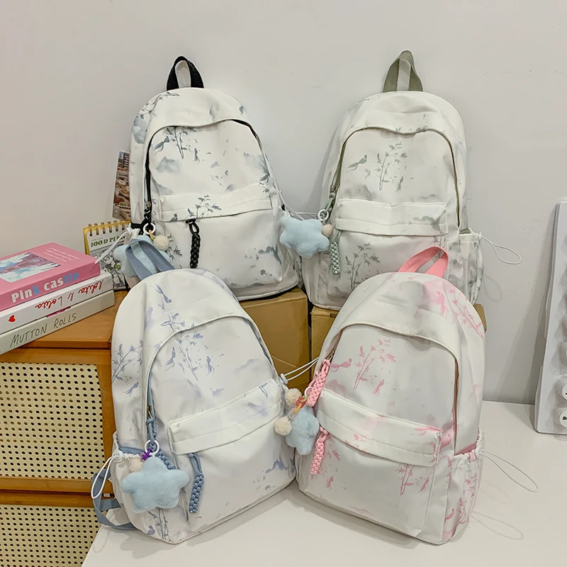 china mini backpack custom logo Wholesale Custom Chinese Ink Painting School Backpack Water Resistant  20-36L Oxford Material Durable Student Bag Arcuate| Alibaba.com