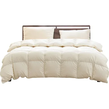 Premium Feather Down Comforter Duvet Insert  100% Cotton Cover, Medium Weight Perfect For  Four Season