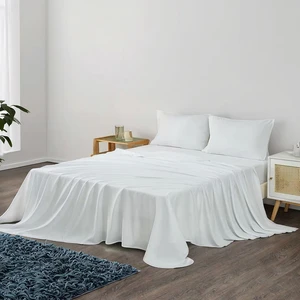 Queen Size Hotel Bedding Set Wholesale Hotel Bed Sheets 100% Cotton White Hotel Bed Sheets for Hotel Use