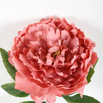 Wholesale New Product single Flowers Head Silk Cloth Real Touch Artificial Peony Flower For Christmas home Decorations