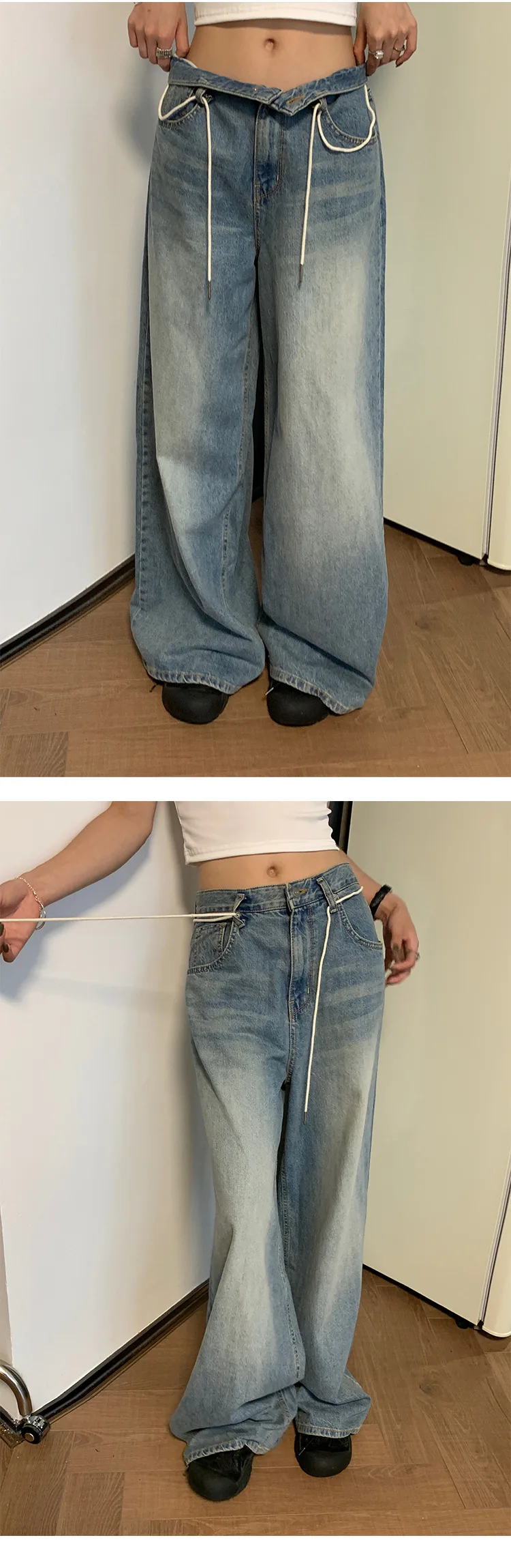 Custom Skater Jeans Wide Leg Pants Denim Pants Baggy Denim Jeans Femmes Women's Pants Women Jeans