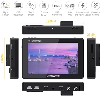FEELWORLD LUT7S PRO 7" 2200nits Touch Screen Camera Monitor Waveform Factory Wholesale Price OEM/ODM Support Custom Packaging detail image