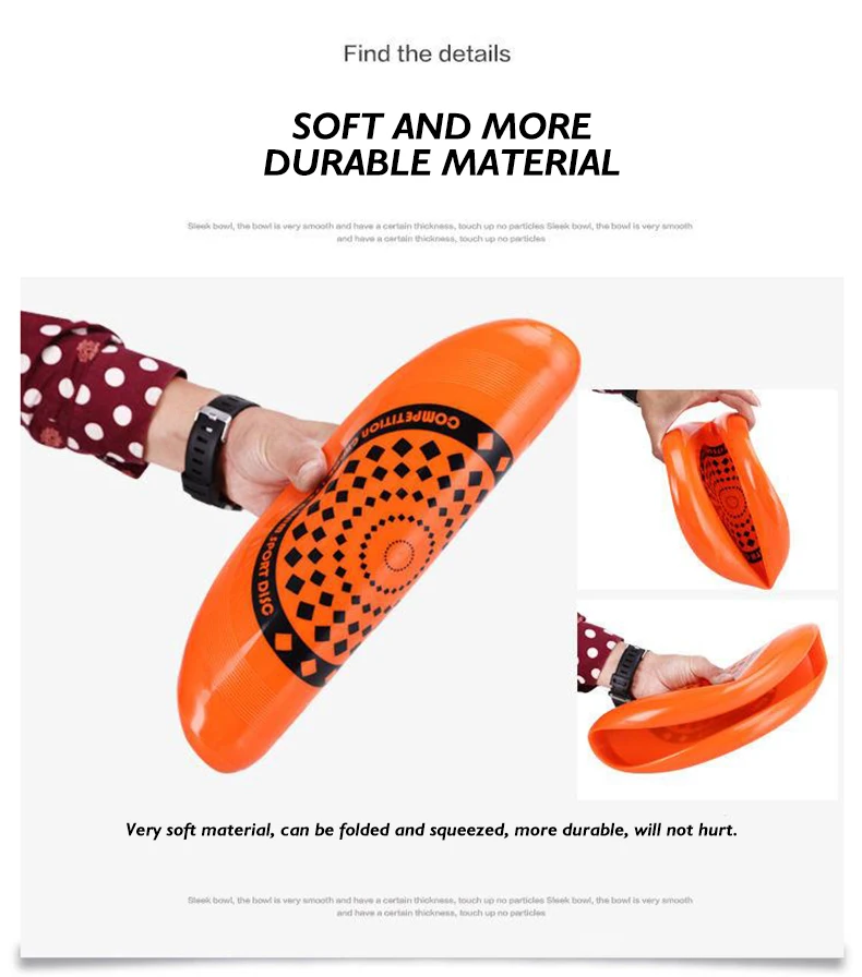 New Dog Flying Disc Durable Dog Toys Nature Rubber Floating Flying Saucer for Water Pool Beach Orange and Blue supplier