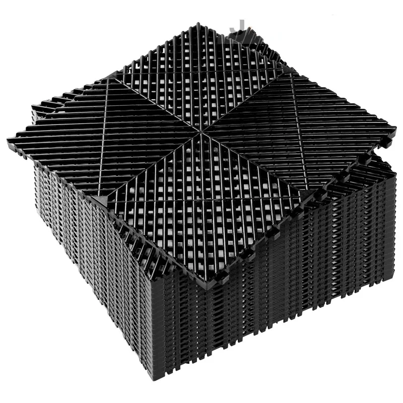 Free Design Anti Slip Plastic PP Interlocking Car Wash Drain Garage Floor Tile for Carwash Garage Floor Mat Grating
