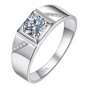 2026 Wholesale Custom Fashion Luxury Jewelry Real Silver 925  Mossanite  Ring Jewelry for Men