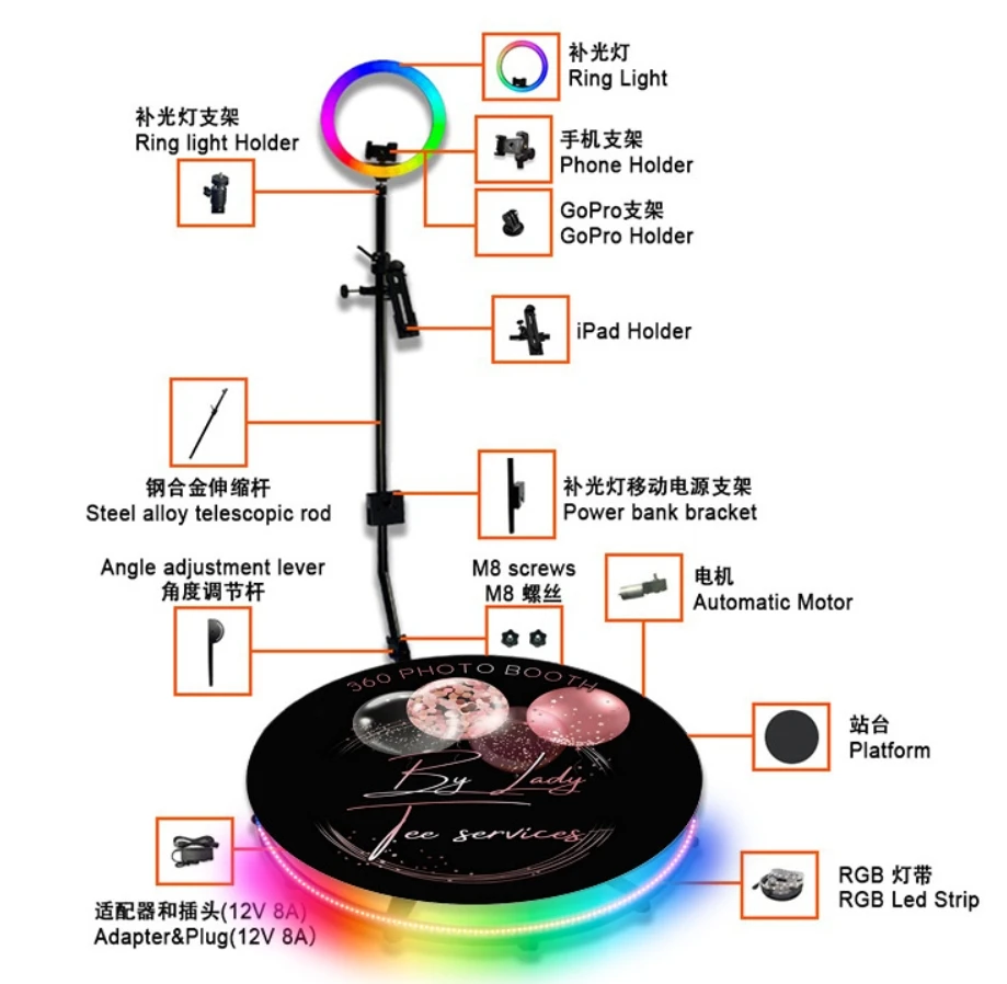 Magic Infinity Booth 2024 360 Photo Booth Infinity Glass 90cm 360 Degree Photo Booth Machine ...