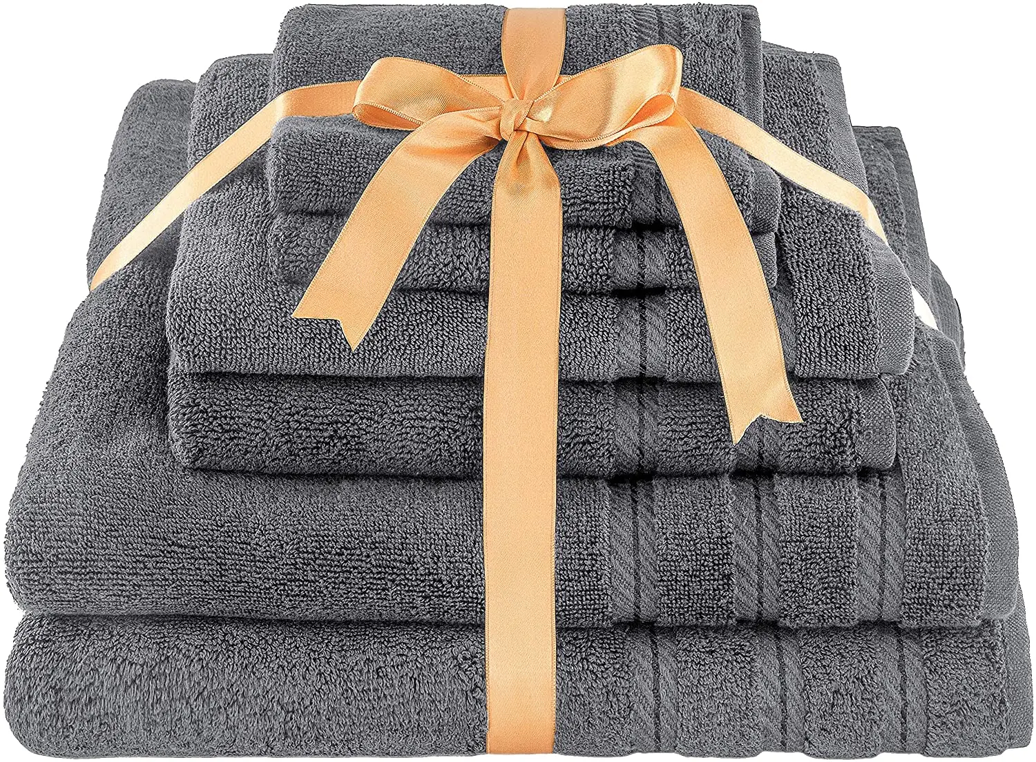 Source Pillow Towels 6 Piece Set Navy Blue Bathroom Large White