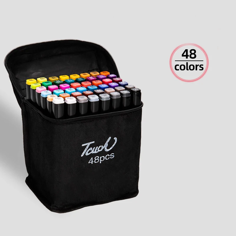 48 цветов двойной наконечник эскиз маркеры на спиртовой основе художественные Маркеры Ручка