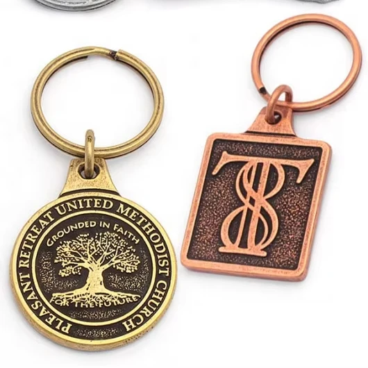 Wholesale Custom Rotund Keychain China Metal Custom logo  Keychain Emboss Custom Antique Keychain