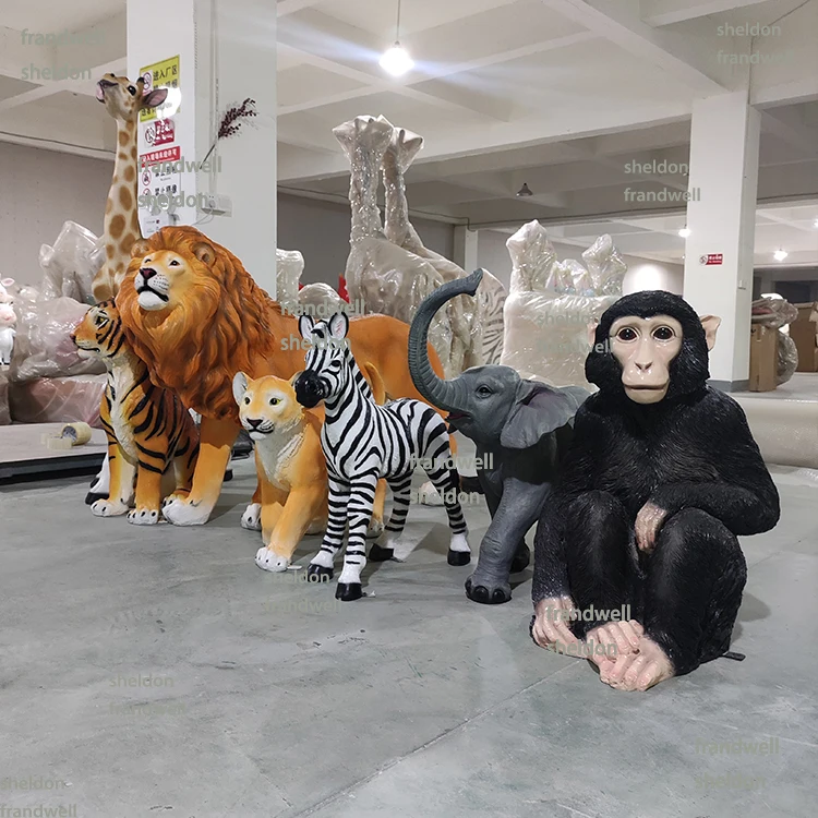 Resin Crafts Large Monkey Statue/ 3ft Fiberglass Safari Chimpanzee Props/ Garden Party Party Monkey Gorilla Figures
