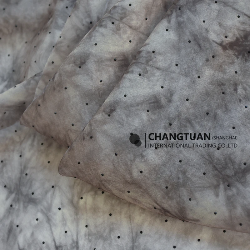 New Design Georgette Material Silk Chiffon Fabric Marble Print Hot Drilling Chiffon Fabric for Dresses Clothing
