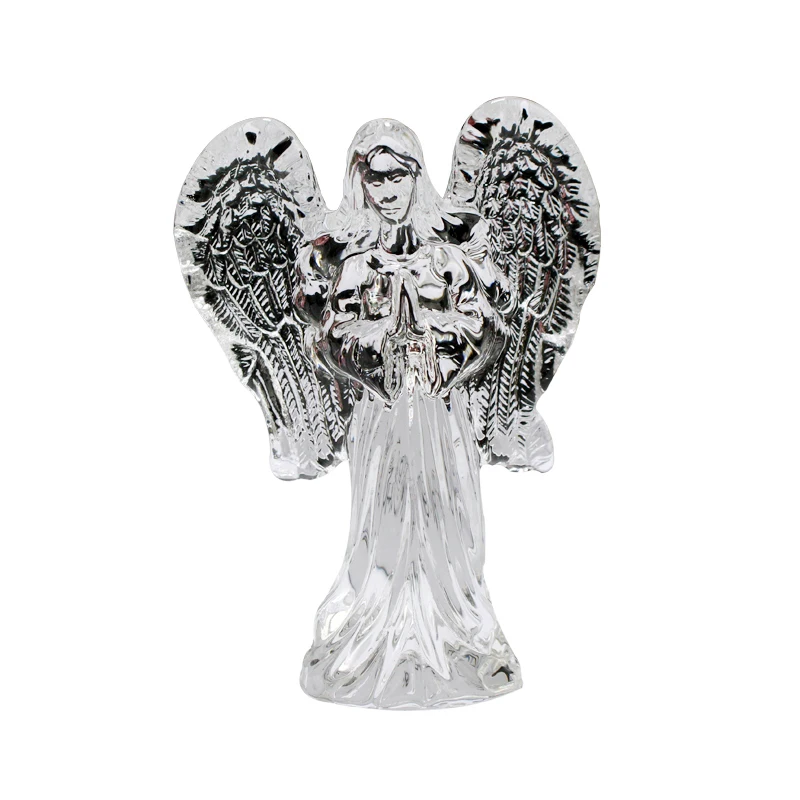 Hot Praying Guardian Standing Angel Crystal Figurines Statue For