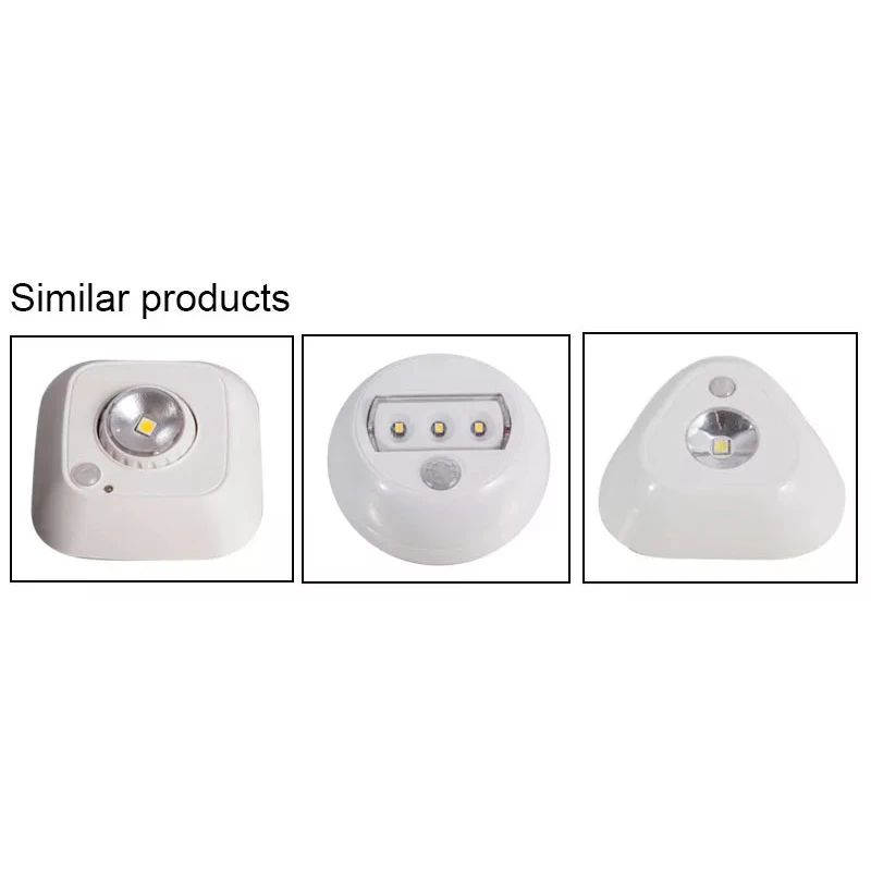 Ночной светильник с датчиком движения на клейкой основе белый светодиодный для стен гостиной спальни чулана кухни прихожей лестницы энергосберегающий