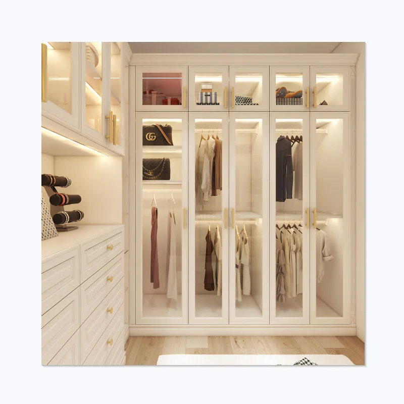 American Style Modern Walk In Closet Organizer Clothes Cabinet Custom ...