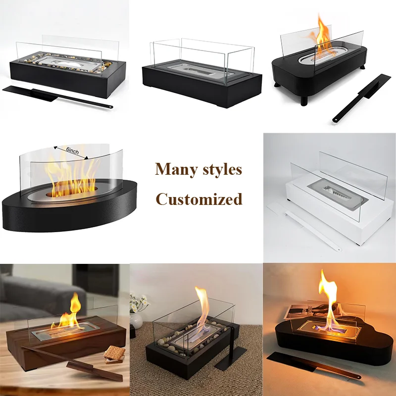 Rectangular Desktop Fire Pit Portable Ethanol Fireplace Bio Ethanol Fireplace Tabletop Fire Pit Indoor Tabletop Fire Pit