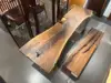 Colore del legno naturale + resina epossidica grigia