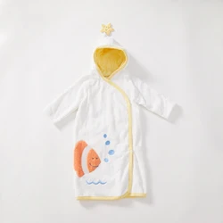 Заводская цена низкая цена Детские Банные халаты 100% хлопок махровые с капюшоном нейтральные