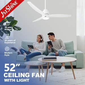 1stshine Ceiling Fan Factory Indoor Natural Wind Low Watt DC Motor White D.I.Y Smart Ceiling Fan with Light