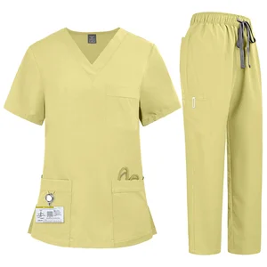 Fashion Unisex Custom logo Medical Scrubs Breathable Jumpsuit Hospital Salon Spa Nurses Uniforms Cargo Scrubs