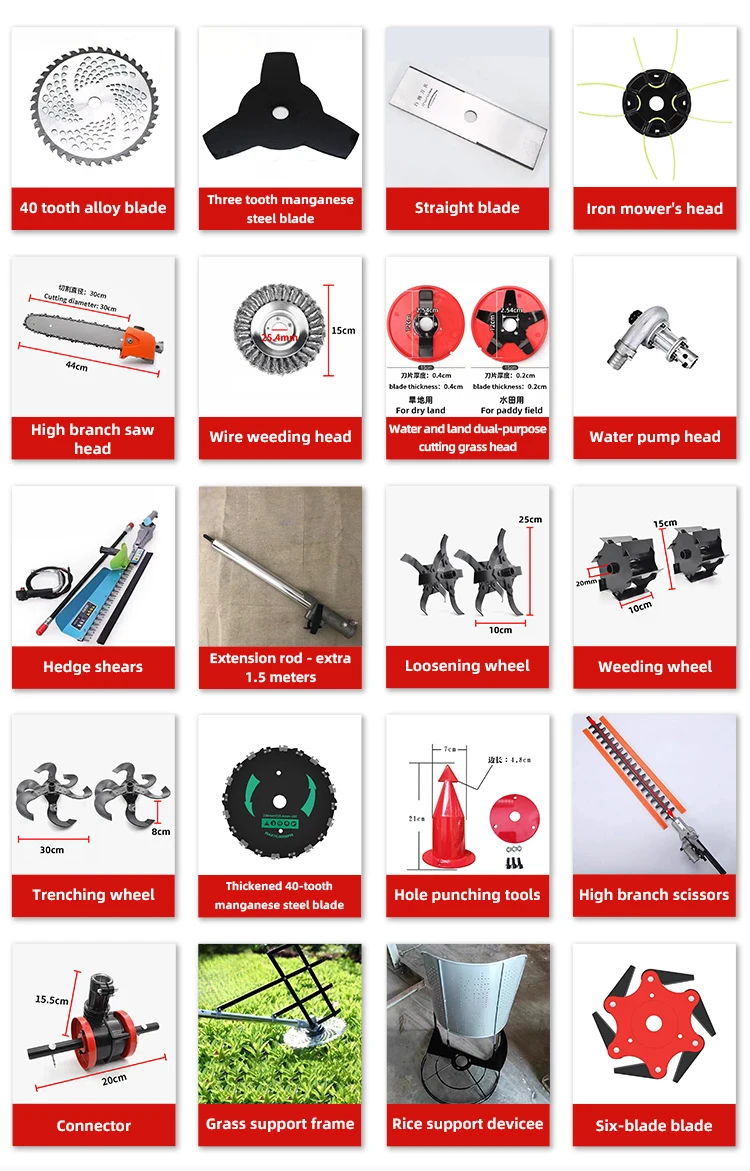 Multifunction Manual Backpack Gasoline 58cc Brush Cutters 4-stroke Machine