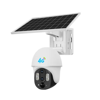 1.8inch 5MP HD 10X Zoom New Dual Lens V380PRO PIR CCTV 4G Low power PTZ Solar Camera with Night vision two-way audio wide angle