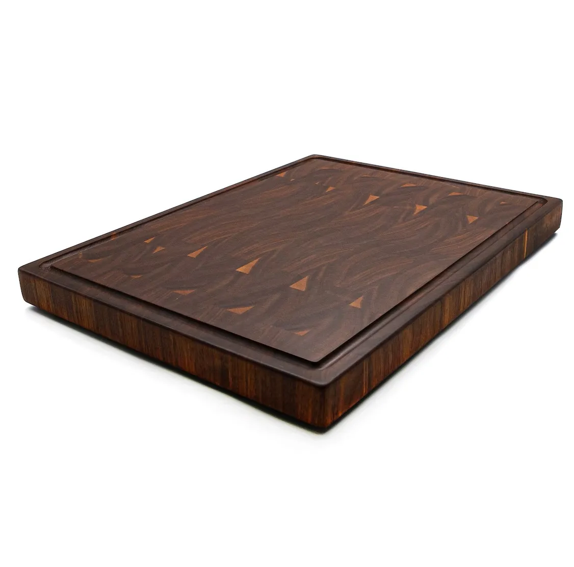 Large End Grain Walnut Cutting Board With Juice Groove, Wood Chopping Board Butcher Blocks With Rubber Feet