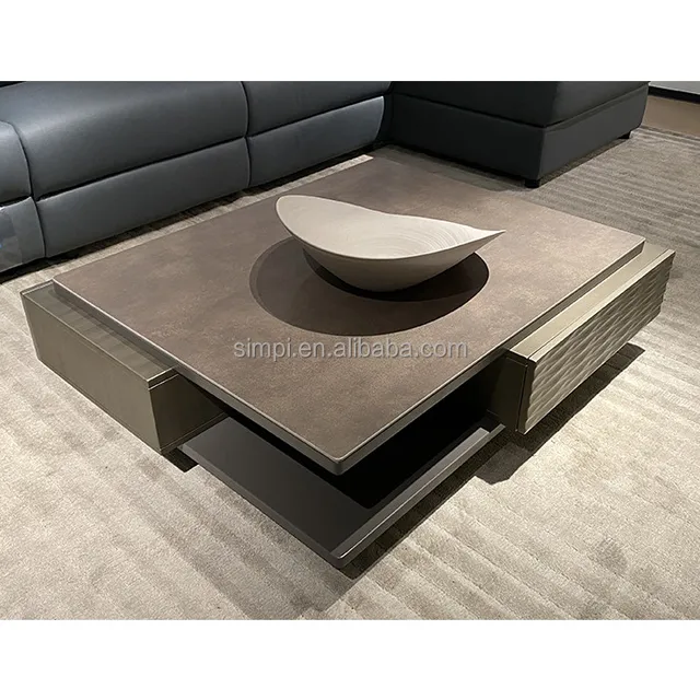 Nordic Coffee Tables Rectangular Wooden Coffee Table With Storage Modern Center Coffee Table Set Luxury Modern