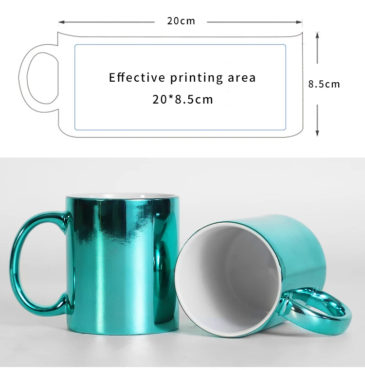 Mirror Gold Mugs Sublimation Blanks Coated 11oz Custom Ceramic Mug