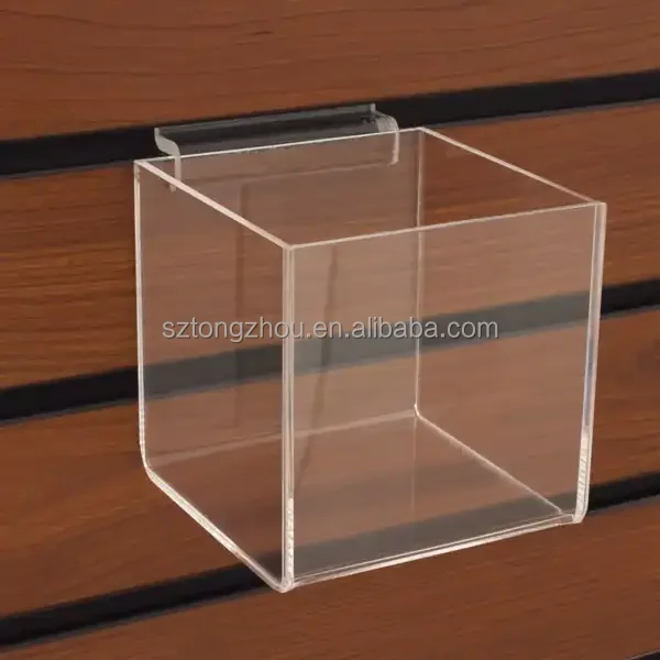 Wall Mounted Clear Acrylic Candy Bin For Shop Clear Acrylic Slatwall